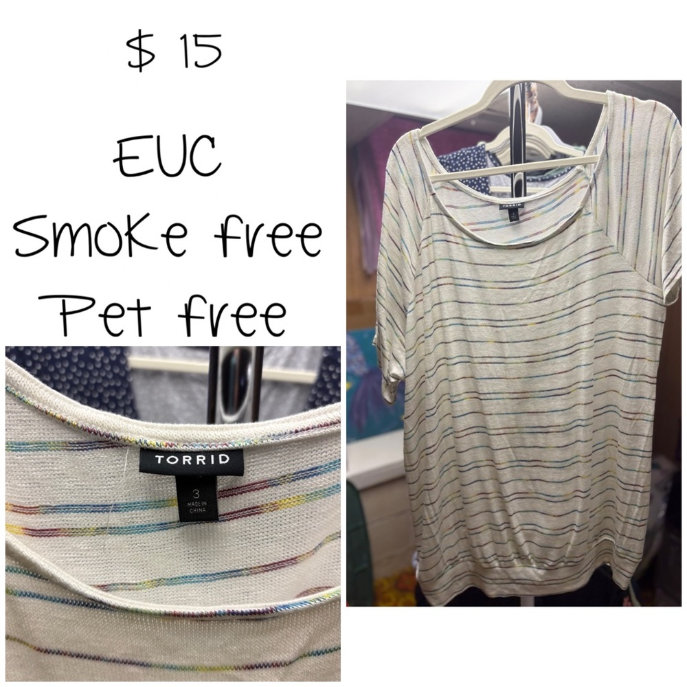 Torrid Multicolor Striped Tee